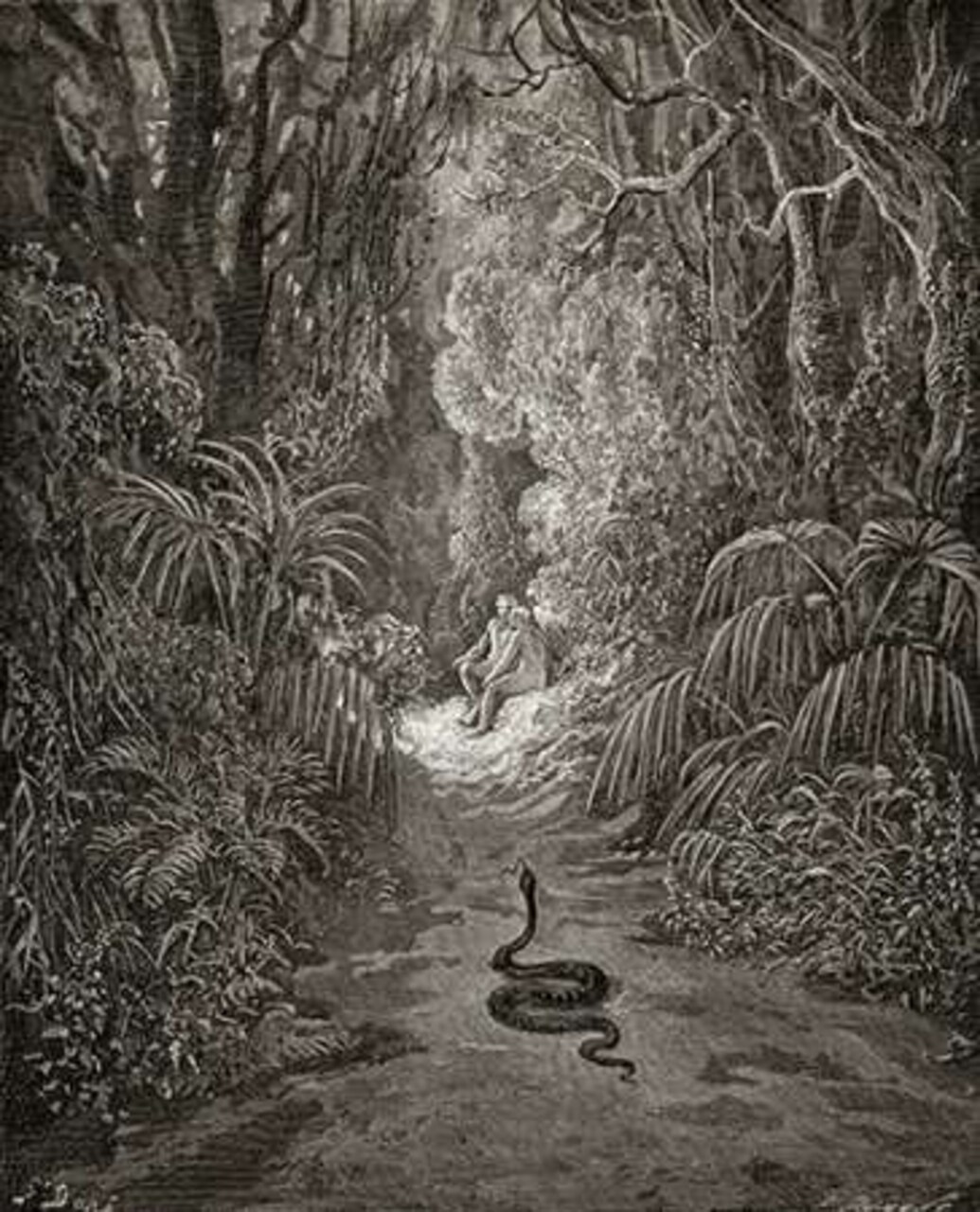 Satan As A Serpent, Enters Paradise In Search Of Eve" Poster Print by Gustave Dore - Item # VARPDX277425